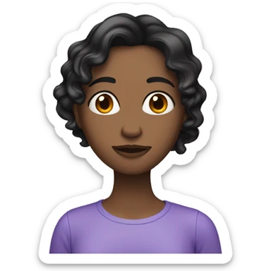 Long wavy purple black haired 20 year old women sticker