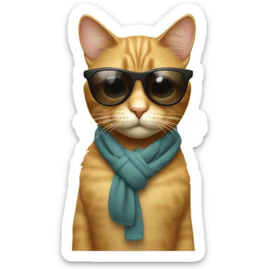 Cat with sunglasses sticker