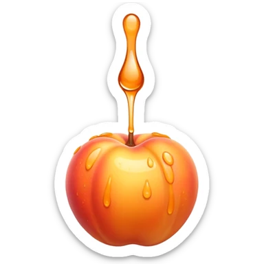 Wet shiny dripping peach sticker