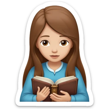 Women praying with a long brown hair and a bible in her hands sticker