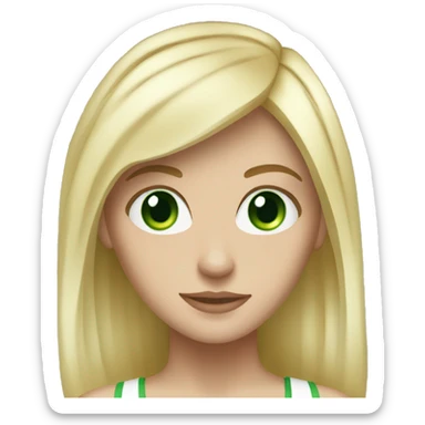Blonde Hair White Girl with Green Eyes Gym sticker
