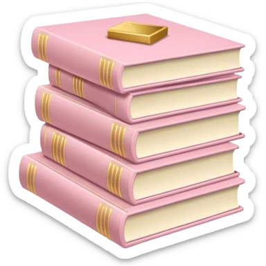 Stack of pale pink books sticker