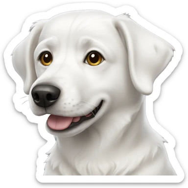 White dog sticker