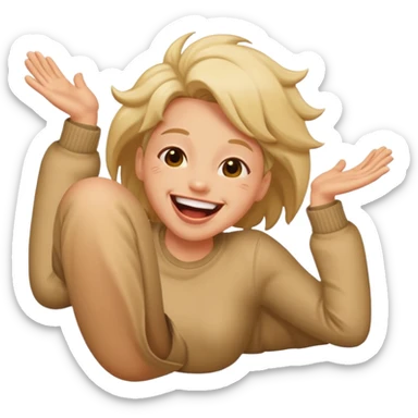 😂 laughing even harder and rolling over because of how much he’s laughing  sticker