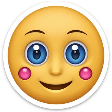 Un emoji myrtille avec des cils aux yeux sticker