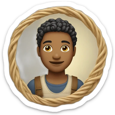 artesano joven de cestas con fibras naturales sticker