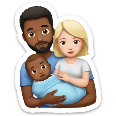Black dad white mom mixed baby  sticker