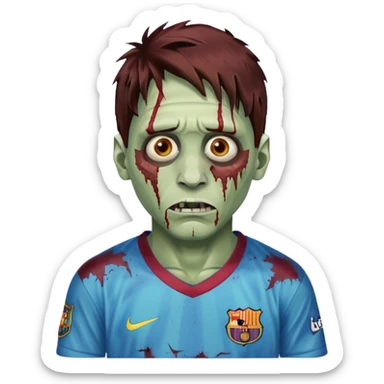 Lionel Messi as a zombie sticker