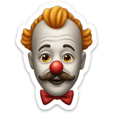 Clown with moustache and forelock sticker