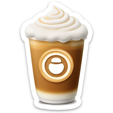 Latte with foam art of cross sticker