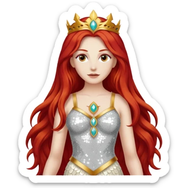 Minerva, Goddess of Wisdom from Gods and Goddesses with long red hair, ivory sequin outfit sticker