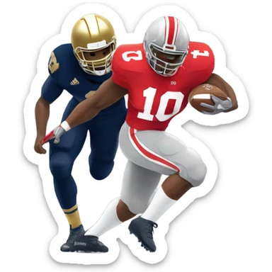 Ohio State buckeye beating a notre dame football player  sticker