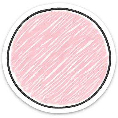 hand-drawn pink circle with sketchy lines sticker