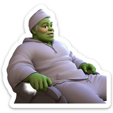 green skin boy sitting indoors sticker