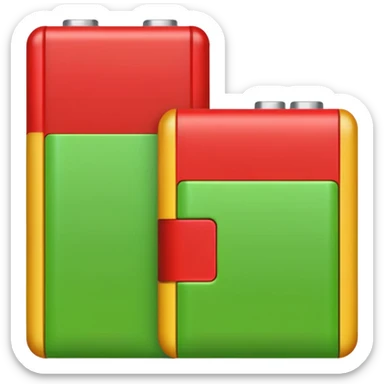 I want a emoji of low battery ang high battery, the low battery's collor is red and the high battery's color is green sticker