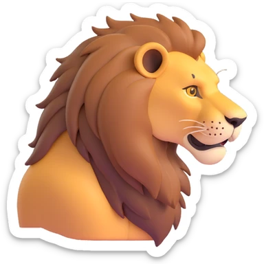 FULL BODY panthera leo male style wild, full flat cute side profile design in 3d soft l centered composition cartoon style128x128 pixels

 sticker