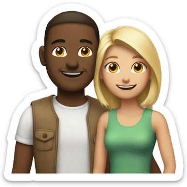 Couple smiling indoors together sticker