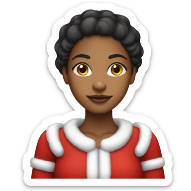 lightskin black girl dressed in Santa costume  sticker