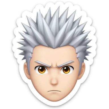 Anime hero with spiky hair and determined expression sticker