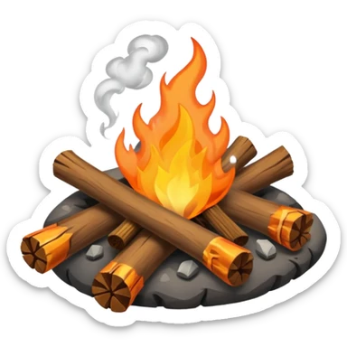 Campfire smoking many  sticker
