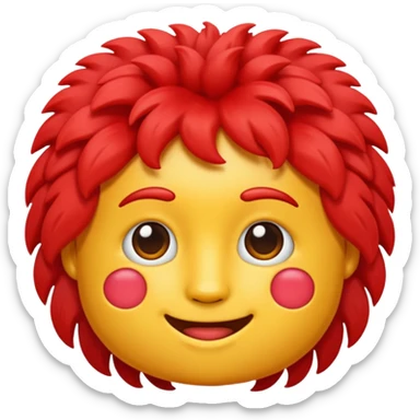 French frize emoji: NO FACE, red case, front sticker