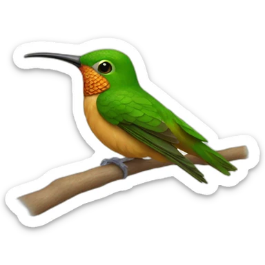 emoji de un colibrí en su nido con los ojos cerrados  sticker