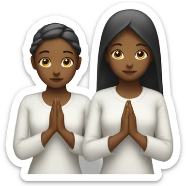 Two girls praying together sticker