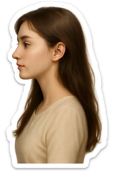 pretty girl profile, soft lighting, no background sticker