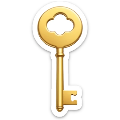 smooth golden key sticker
