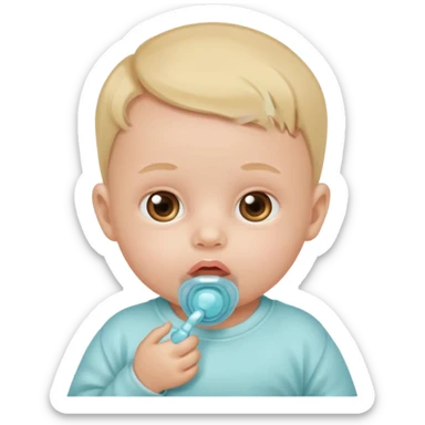 newborn with pacifier sticker