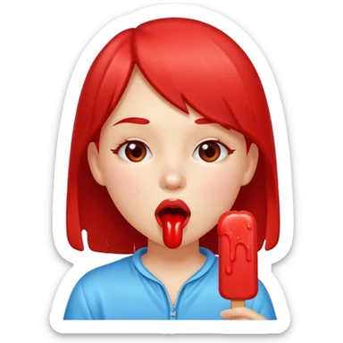 Girls licks popsicle  sticker