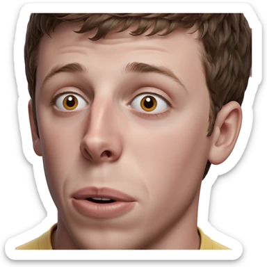 brown haired boy portrait sticker