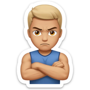 Angry person with arms crossed sticker