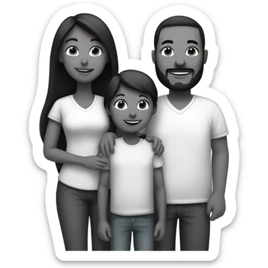 Family of 5 black and white sticker
