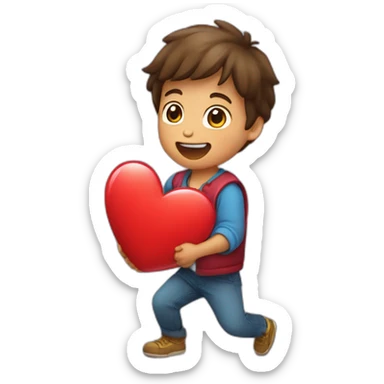 Niño lanzando un corazón  sticker