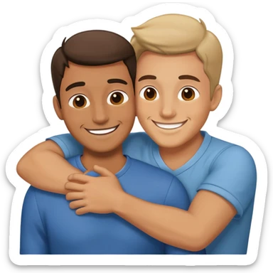 two men hugging sticker