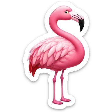 Pink flamingo wearing top shoes sticker