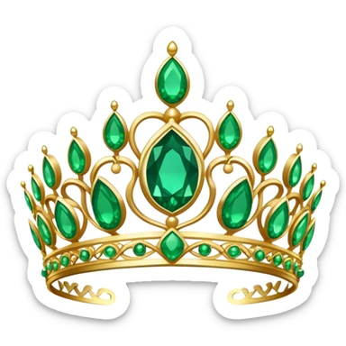 Tiara with only green gemstones  sticker