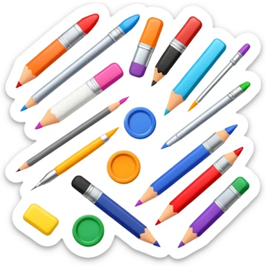 different art supply sticker