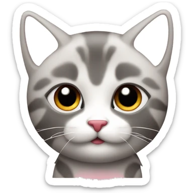 Gata rosa con moño rojo que sea tierna sticker