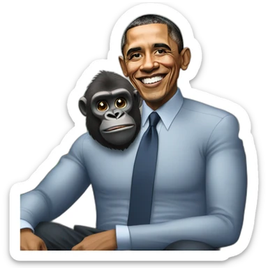 Buff Gorilla chilling with Barack Obama sticker