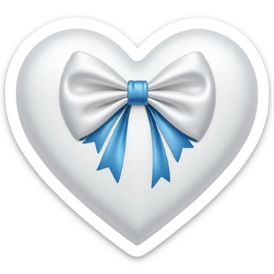 heart with a bow, white sticker