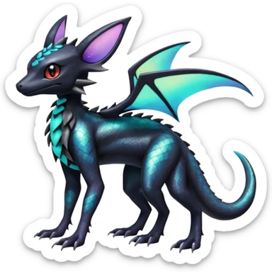 Shiny Salandit-Umbreon-Trico-Noivern-Noibat-Hybrid (Full body) sticker