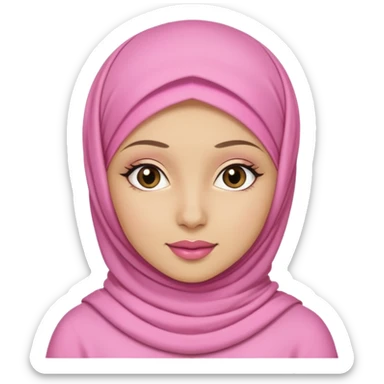 hijabi muslim girl with pink and coquette outfit sticker