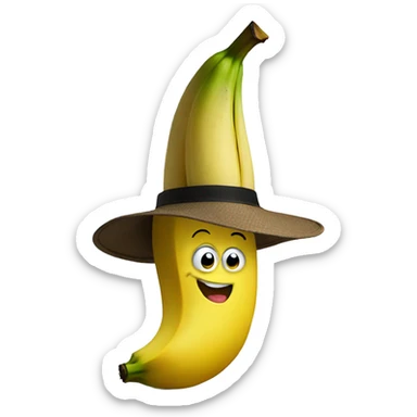 banana with hat sticker
