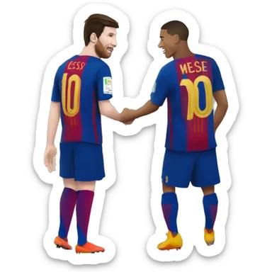Leonel Messi a remorque Kilian mbappe sur un âne et ils saluent les gengs sticker