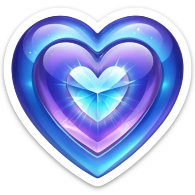 heart with a crystal indigo effect sticker