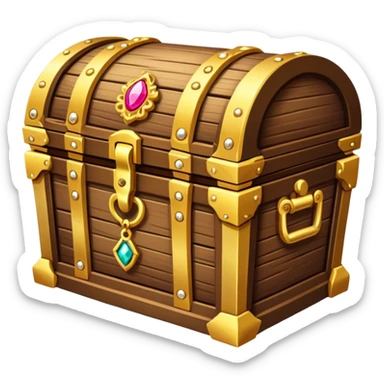 treasure chest filled with gold coins and jewels sticker