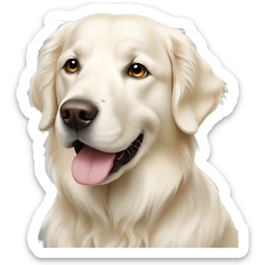 white english cream golden retriever sticker