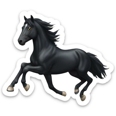 Running black horse  sticker
